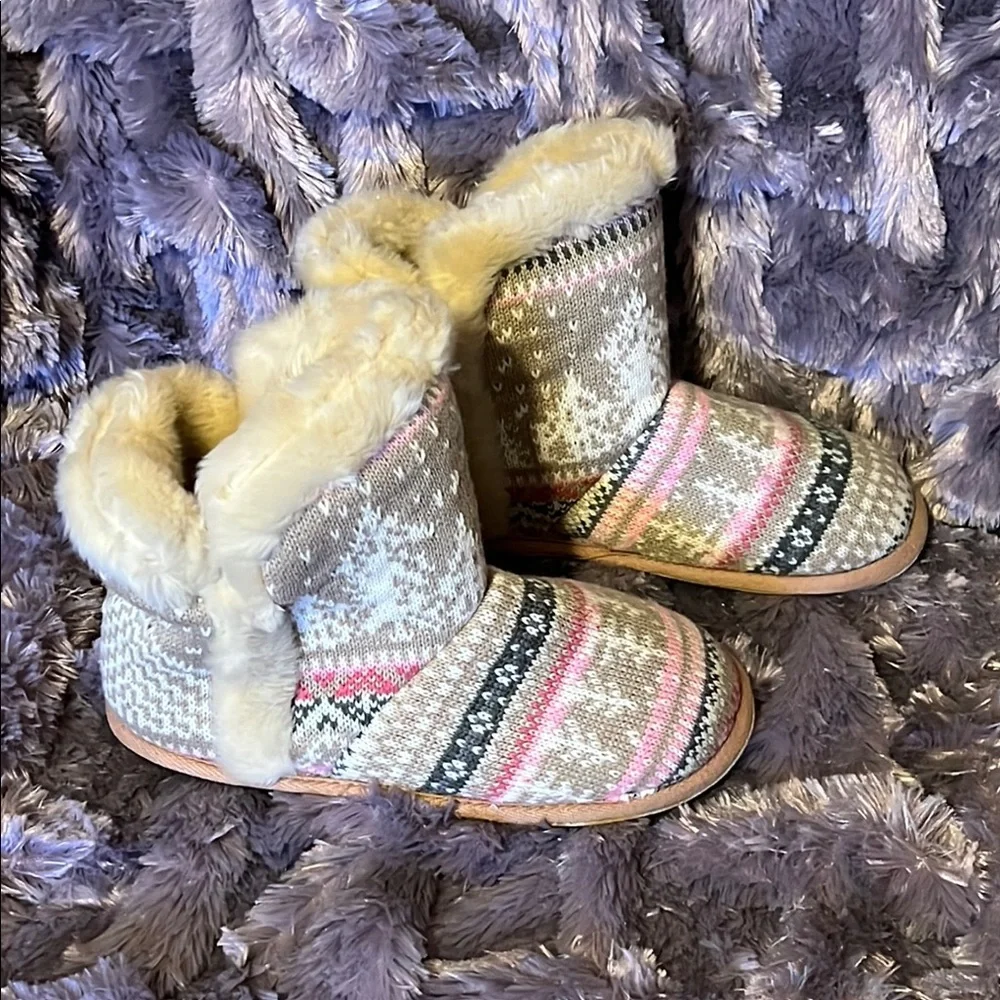 Women’s Talbots Cozy Knit Patterned Boots with Faux Fur Size 7 - Picture 14 of 16